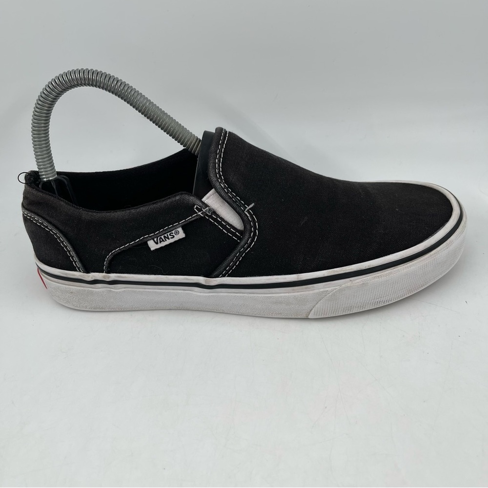 Vans Women’s Old Skool Black White Canvas Slip-On Sneakers Shoes- Size 7.5